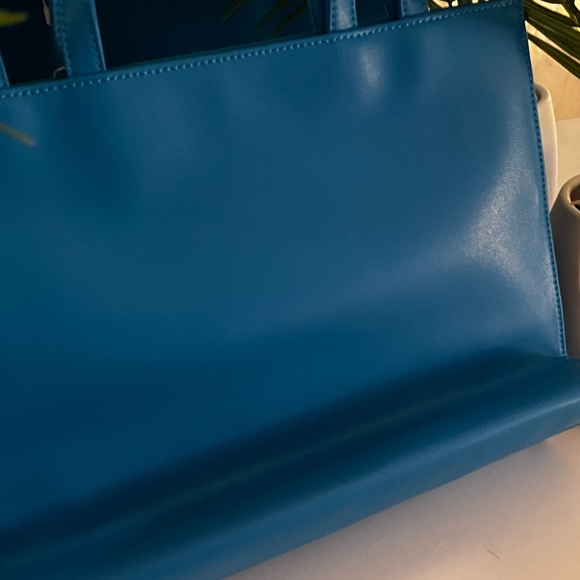 💙 SET NWT TELFAR Cyan blue SET of TWO - medium & small shopping bag totes 💙 - Picture 8 of 14